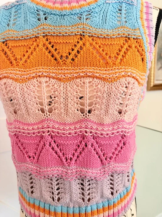 Zara Colorful Striped Knit Top - Picture 5 of 7